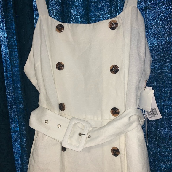SOLD 2/$15 Forever 21 white linen blend dress - Picture 4 of 6